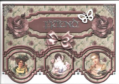 Victorian Ladies Scalloped Edge Card by Mary Jane Harris