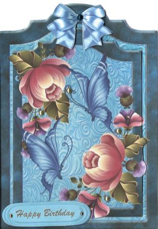 Lovely Pink Flowers on a Double Frame by Mary Jane Harris