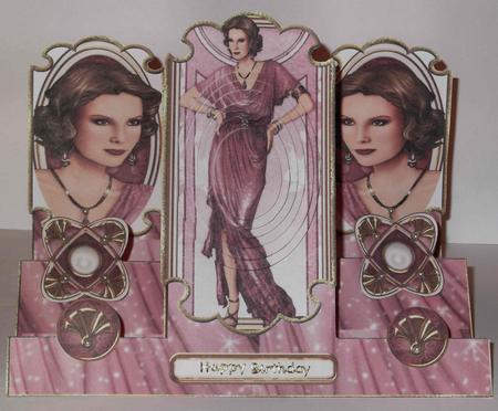 Art Deco Lady Elise Pink Topper by Mary Jane Harris