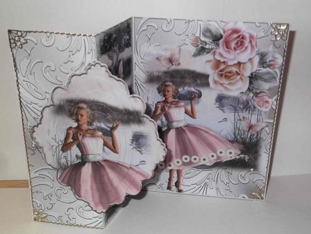 No Holes Fold 1950's Style Pink Lady by Mary Jane Harris