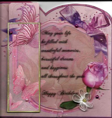 Pink Butterflies Bookmark Card by Mary Jane Harris