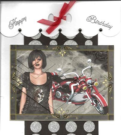 Red Biker Chick Topper 2 by Mary Jane Harris