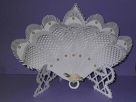 3D Feather Fan & Stand by Mary Jane Harris