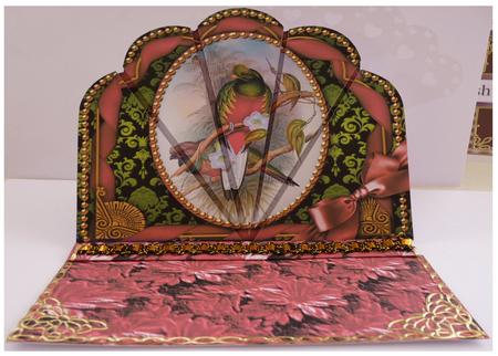 Vintage Bird Ornate Scallop Deco Stacker by Mary Tidbury