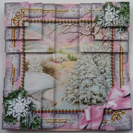 Christmas Stream Snow All 4 Corner Stacker Card Front by Mary Tidbury