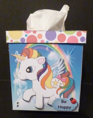 Happy Lil Unicorns 2 Tissue Box Cover Holder by Maureen Garrigan