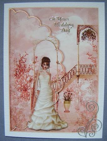 Beautiful Bride Scalloped Edge Envelope Card by Maureen Garrigan