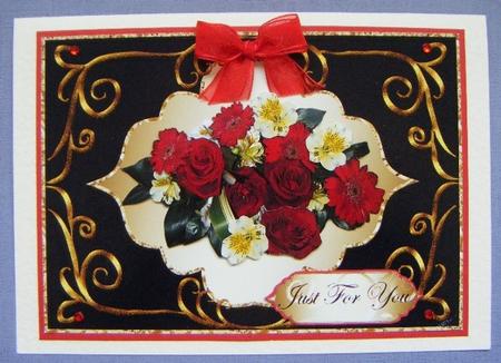 Beautiful Bouquet Various Occasions Card Front/ Topper 3 by Maureen Garrigan