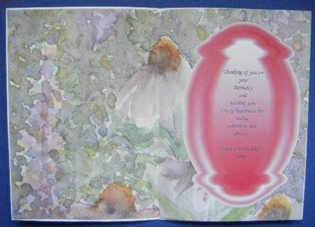 Garden Flowers with Ornate Frame for Greetings by Maureen Garrigan