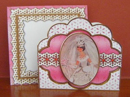 Blushing Bride Em Anglaise Scalloped 3D Decoupage Card Kit by Maureen Garrigan