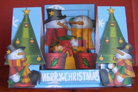 Christmas Frosty Days Decoupage Stepper card Kit by Maureen Garrigan