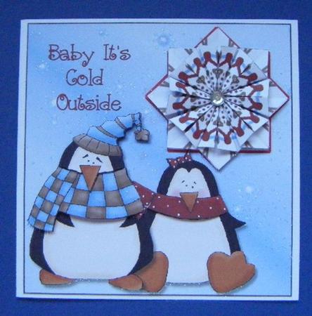 Baby Its Cold Outside - Teabag Tile + Decoupage by Maureen Garrigan
