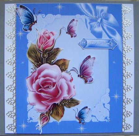 Blue Frame Rosy Glow by Maureen Garrigan