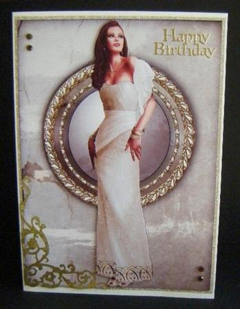Art Deco Lady Pearl (cream) A4 by Maureen Garrigan