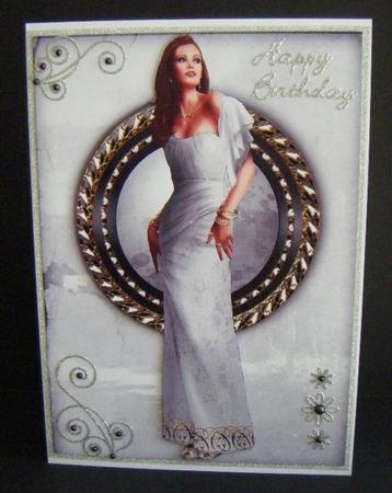 Art Deco Lady Pearl (white) A4 by Maureen Garrigan