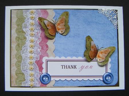 Serenity - Thank You Decoupage Card by Maureen Garrigan
