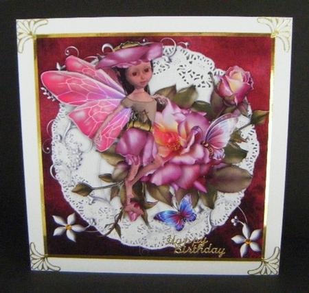 Fairy Rose on Lace by Maureen Garrigan