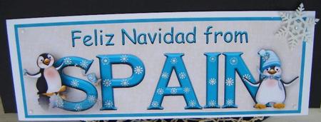 Feliz Navidad from Spain Large Dl Word Card by Maureen Garrigan