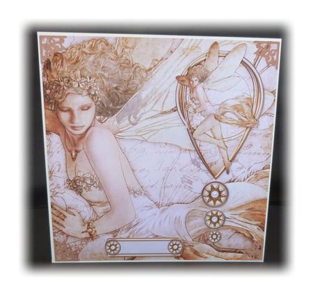 Forest Fairy Acantha (vintage) 8x8 Quick Card by Maureen Garrigan
