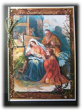 A Vintage Nativity with Decoupage by Maureen Garrigan