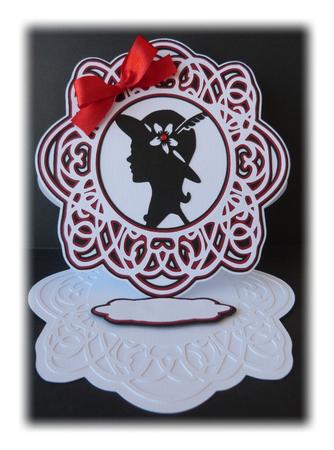 Silhouette In Fancy Frame Easel Card 2  by Maureen Garrigan