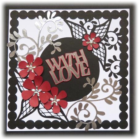 Large Square Panel Topper With Flowers And Leaves by Maureen Garrigan