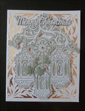 Christmas Triple Lantern Card by Maureen Garrigan