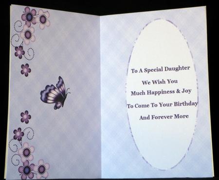 Butterfly Insert - Daughter by Maurine Tapscott