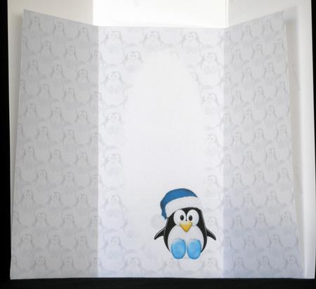 The Little Blue Christmas Penguin Gatefold Insert by Maurine Tapscott