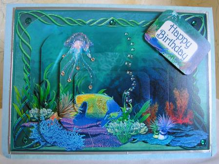 Ocean/tropical Fish Pyramage Card by Maurine Tapscott