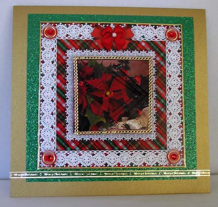Christmas Poinsettia 'n Lace Spiral Tunnel Card by Maurine Tapscott