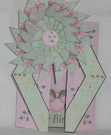 White Flowers on Pink Tea Bag Tiles by Maurine Tapscott