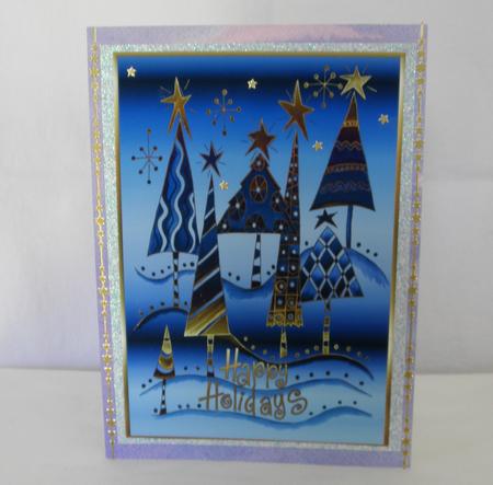 Christmas Blue Trees by Maurine Tapscott