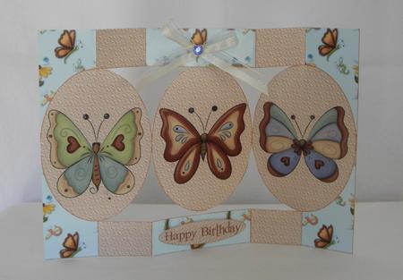 Butterfly 1 Tri Shutter Card by Maurine Tapscott