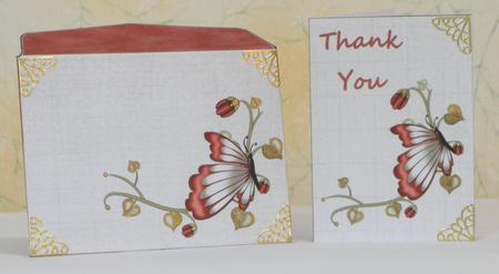 Thank You Butterfly 2.5x3.5inch Card & Envelope by Maurine Tapscott