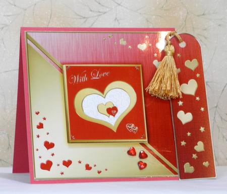Elegant Hearts Quick Card with Greetings by Maurine Tapscott
