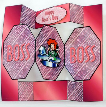 Lady Bosss Day Octagon Pop Up Card by Maurine Tapscott