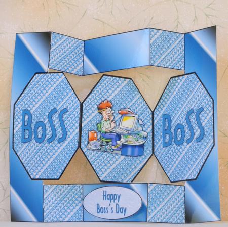 Male Bosss Day Octagon Pop Up Card by Maurine Tapscott