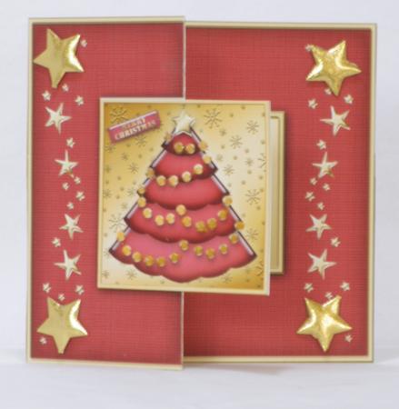 Xmas Tree No-hole Fold Back Card by Maurine Tapscott