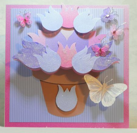Flower Pot Flip-up Card Kit by Maurine Tapscott