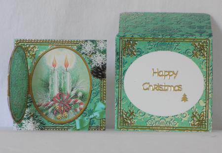 Candle Duo Snow Mini Locket Card Envelope All in One by Maurine Tapscott