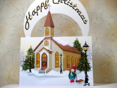 Xmas Church Insideout Card by Maurine Tapscott