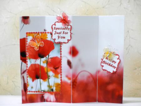 K Card Birthday Poppies Sheet 2 by Maurine Tapscott