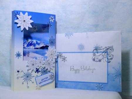 Winter Box Card Kit (folds Flat) - with Matching Envelope by Maurine Tapscott