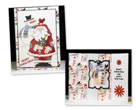 Santa and Snowman Internal Window Card Kit by Maurine Tapscott