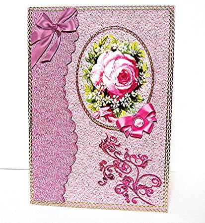 Pink Rose with a Flourish by Maxine Jones