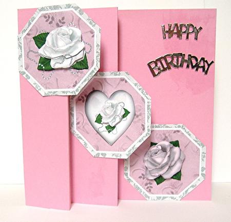 Pink and White Rose Toppers with Decoupage by Maxine Jones