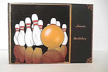 10 Pin Bowling Quick Card Wavy Corner Side Stacker Topper by Maxine Jones