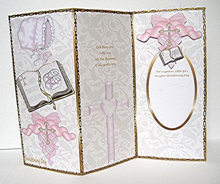 Girls Tri Fold Christening Card Sheet 1 by Maxine Jones