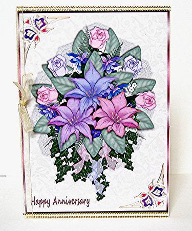 Floral Anniversary A4 Sheet by Maxine Jones